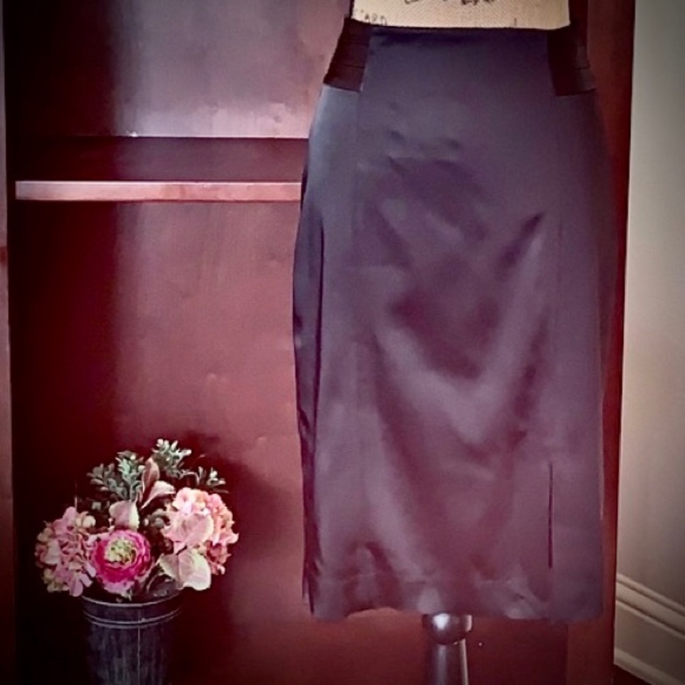 Holiday Satin Pencil Skirt WHBM Size 10